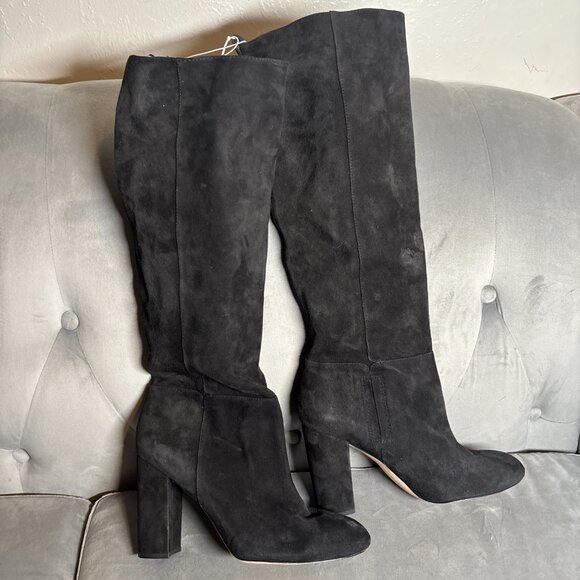 Sam Edelman Black Suede Knee High Block Heel Boots – Women’s Size 9.5 - Picture 6 of 10